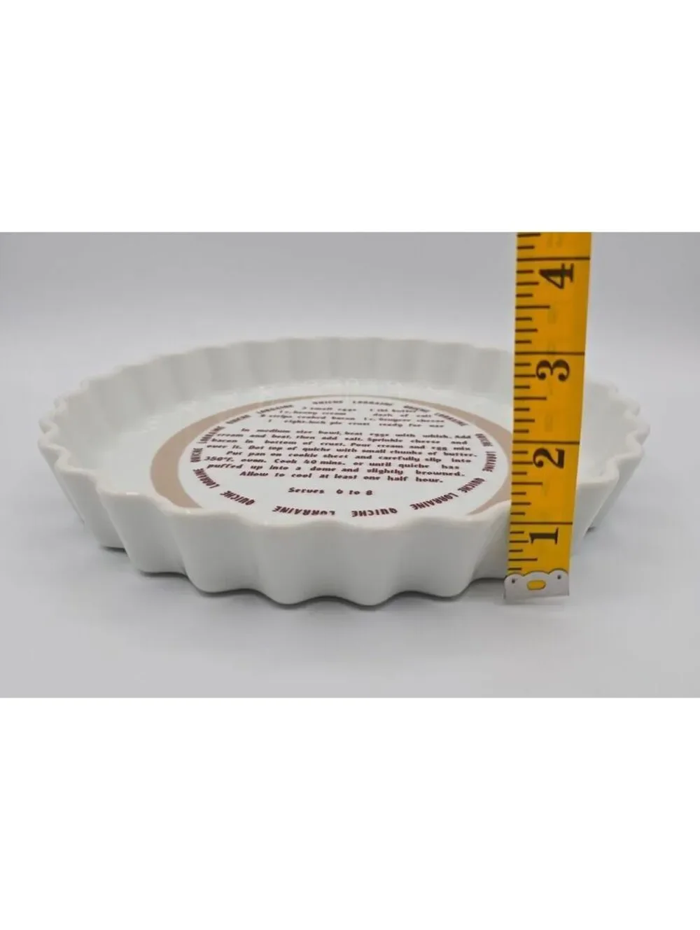 Vintage Tokan Japan Epicure Quiche Lorraine Recipe Baking Dish